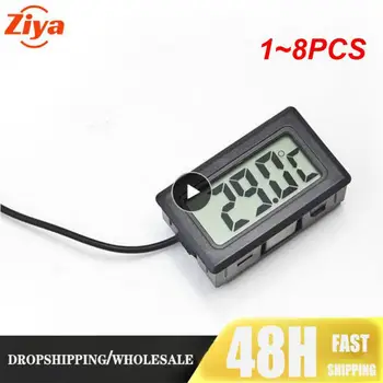  1 ~ 8PCS Мини LCD цифров термометър с водоустойчива сонда вътрешен външен удобен температурен сензор за хладилник