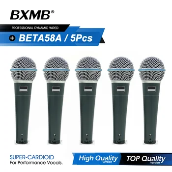 5pcs Най-високо качество BETA57A BETA58A SM57LC 58LC 58S Професионален кабелен микрофон Динамичен микрофон за живи вокали Караоке сцена