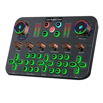 Gaming Audio Mixer, Streaming Audio Mixer, Audio Interface Sound Card For Live Streaming, Podcast Recording, PC, Guitar Durable
