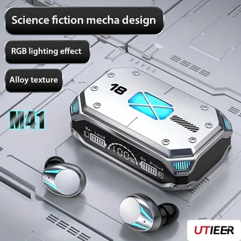M41 Безжичен Bluetooth сензорен цифров дисплей Спорт в ухото Метална текстура Меча Вятър Заслепяване Цветна светлина Магнитно засмукване