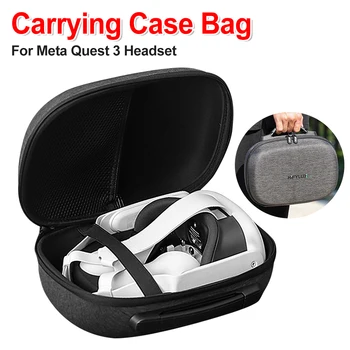 Travel калъф за носене Удароустойчив преносим чанта за съхранение Анти-надраскване организатор чанта дял с мрежеста чанта за Quest 3