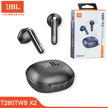 Оригинални JBL T280TWS X2 True безжични Bluetooth слушалки Поддръжка Отмяна на шума при повикване Спортни водоустойчиви слушалки за поставяне в ушите