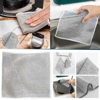 Тропически кухненски кърпи Многофункционални телени парцали за миене на съдове за мокро и химическо чистене Кърпи за съдове от неръждаема стомана Измиване за почистване