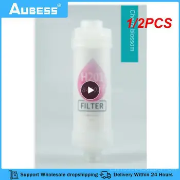 1/2PCS Ароматизиран душ филтър Омекотител за вода Мек Подобряване на косата Аромат на кожата Отстраняване на хлор Пречиствател на душ Баня