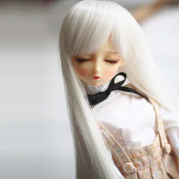 1/3 1/4 1/6 Bjd SD кукла перуки висока температура тел дълги бели цветове прав кукла перука коса за кукли аксесоари