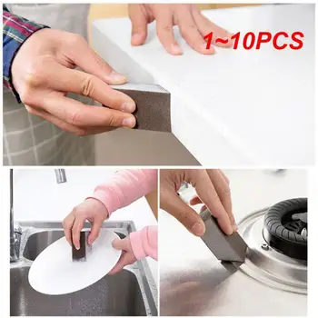  1 ~ 10PCS Алумина Емери Силна гъба четка за почистване Купа за чинии Гъба за миене Кухненска тенджера Тиган Прозорец Инструменти за почистване на стъкло