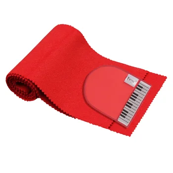 1 Комплект 2Pcs пиано почистване ръкавица влакна плат пиано клавиатура капак комплект (червен)