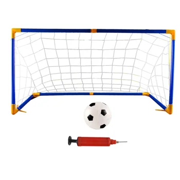 1 Комплект преносими футболни мрежи за голове Пост комплект Преносим сгъваем - футболен гол комплект с топки Помпа за спортни тренировки