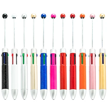 1 парче 4 мастило топчета химикалки пластмасови многоцветни пера пера 4 в 1 писалка студенти училище офис консумативи