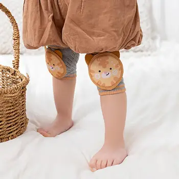 1 чифт бебешки коляното ръкави ергономични карикатура памук сладък бебе ходене пълзене коляното скоби малко дете коляното подложки за деца