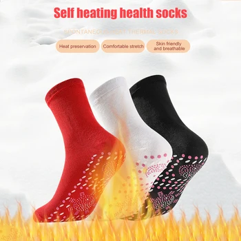 1 чифт чорапи за отслабване на здравето Облекчаване на болката Термо чорапи за цял крак Турмалин студоустойчиви коледни подаръци за приятели