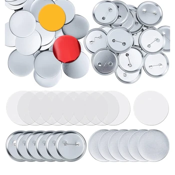 100 комплекта части с кръгли бутони Празни консумативи за изработка на 58 мм метални бутони за изработване на значки, празен щифт части за заден бутон