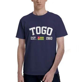 100% памук гладене Того флаг с est. година Navy T ризи Мъже Ежедневни Дамски дрехи Патриотични тениски Tops Tees