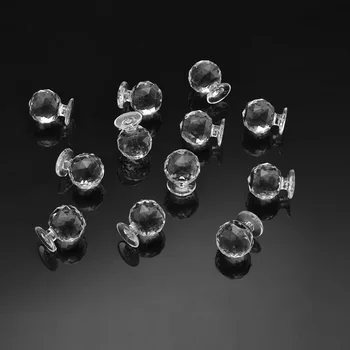 100PCS 18MM Clear кристално стъкло диамантена врата издърпайте дръжка прозрачен акрил копчета кухненски шкаф чекмеджета копчета дома декориране