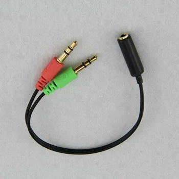 100pcs 3.5mm жак стерео аудио мъжки към 2 женски слушалки / микрофон Y сплитер кабел адаптер aux удължителни кабели за лаптоп слушалки