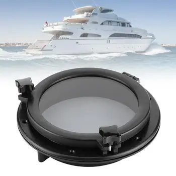10in морски илюминатор кръг черен портлайт сталинит прозорец универсален за RV лодка яхта нов