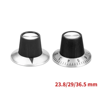 10PCS 6.35mm копче вал дупка диаметър потенциометър копче винт 23.8 / 29 / 36.5mm външен диаметър за 0-9 номерирани