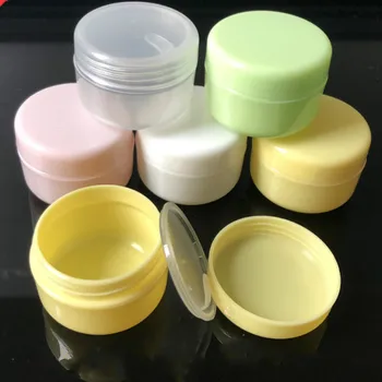 10Pcs кръгли флакони нокти изкуство крем за лице проба саксии Boxe 10g мини празен пластмасови пътуване козметични контейнери грим