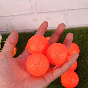 12pcs топки Спорт PU топка практика обучение помощни средства упражнение поле топка закрит обучение голф топка (оранжево)