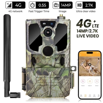 14MP 4G ловна пътека камера 2.7K безжична инфрачервена нощно виждане фотокапан водоустойчива външна камера за проследяване на диви животни