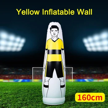 160CM Надуваем футболен тренировъчен вратар PVC Footabll свободен удар обучение бариера манекен за свободни удари обучение