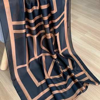 180*90см нов дизайнерски копринен шал женски фоулард дълъг шал кашу печат Лейди Хиджаб Луксозни нови плажни покрития Бандана Обвивки