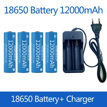 18650 батерия 3.7V 12000mAh акумулаторна литиево-йонна батерия за Led фенерче Torch batery литиево зарядно устройство за батерии Безплатна доставка