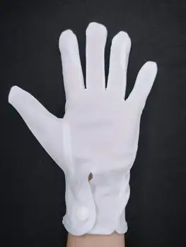 1P Бели ръкавици Мъжки униформени ръкавици Параден костюм Ръкавици за полицейски сървър Погребение Официален смокинг