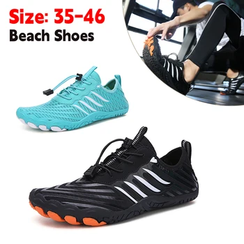 1Pair Водни обувки за жени Мъже Боси плажни обувки Дишаща спортна обувка Quick Dry River Sea Aqua маратонки Меки плажни маратонки