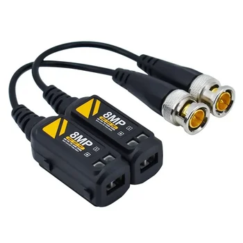 1Pairs 8MP BNC видео Balun конектор предаване усукана двойка предавател CCTV кабел подкрепа HD 8MP AHD / CVI / TVI камера
