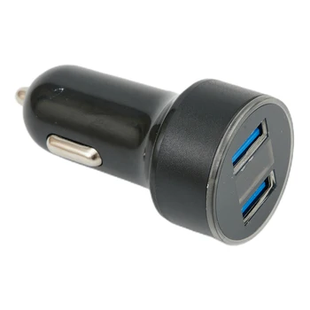 1pc 3.1A 5V двойни портове USB DC12V-24V зарядно за кола запалка цифров LED волтметър черен 120W със син LED светлина дисплей