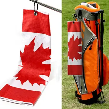 1Pc Национален флаг модел голф кърпа Superfiber материал премия голф Caddy кърпа с Carabiner голф клуб главата избърсване кърпа