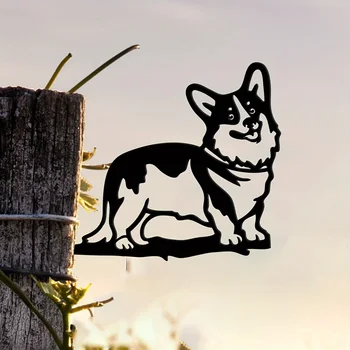 1pc, силует селски открит дом & градина декор метал Corgi силует кученце куче знак housewarming подарък за любителите на кучета