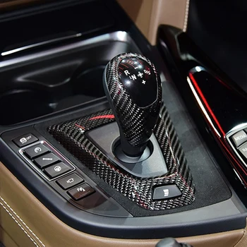 1pcs Carbon Fiber Черна централна конзола Копче за смяна на предавките Trim Cover за BMW M2 F87 M3 F80 M4 F82 M5 F83 F10 F85 X5M F86 X6M F12
