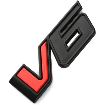 1pcs V6 емблема 3D значка камион табелка стикер стикер стикер замяна за 17-21 Колорадо (черно/червено)
