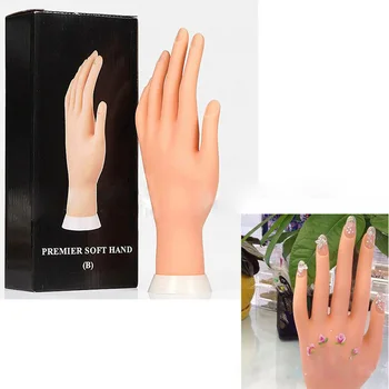 1Pcs Гъвкави подвижни нокти практика ръка мек силикон изкуствени изкуствени фалшиви обучение ръчно боядисване нокти практика инструмент DIY фалшив пръст
