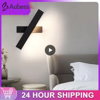 1PCS Нощна лампа спалня проста модерна светодиодна лампа творчески въртяща се всекидневна проучване стена пътека стенна лампа