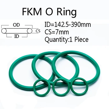 1piece зелен FKM O пръстен CS 7mm ID 142.5-390mm флуор каучук О-пръстен висока температура устойчиви механично уплътнение