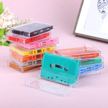 1Set стандартна касета цвят празен лентов плейър с 45 минути магнитна аудио лента Clear кутия за съхранение на реч музика