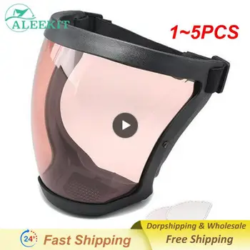 1~5PCS Full Face Shield Прозрачен устойчив на пръски Ветроупорна маска против мъгла Предпазни очила Защита на очите маска за лице с филтри