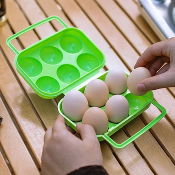 2/6 Grid кутия за съхранение на яйца Преносим контейнер за държач за яйца на открито за къмпинг пикник яйца кутия случай кухня пикник организатор случай