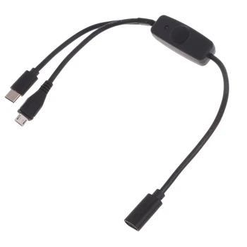 2-in-1 USB C към микро USB тип C кабел за мобилен телефон Multi зареждане тел