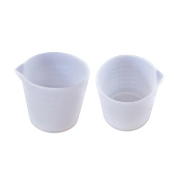 2 бр. Незалепващи смесителни чаши Прецизни чаши за тонизиране на скалата Силиконова мерителна чаша за леене на смола и проекти 