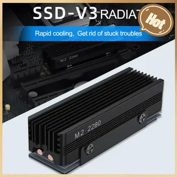 2 Медни топлинни тръби охладител с термична силиконова подложка радиатор SSD охладител уплътнение за M.2 NVMe 2280 SSD