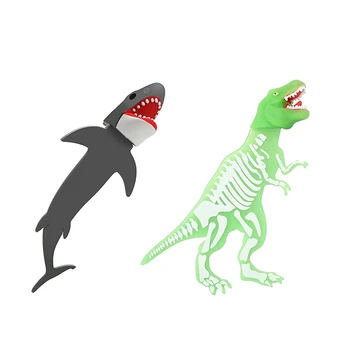 2 парчета светещ динозавър Bookmark Гигантска акула Bookmark Cool 3D карикатура животински маркер за училищни пособия