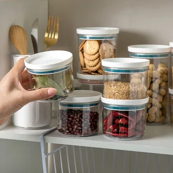 2 цвята запечатани пръстен бутилки кухня кутия за съхранение прозрачна храна контейнер запази пресни нови ясно храна контейнер ориз дозатор