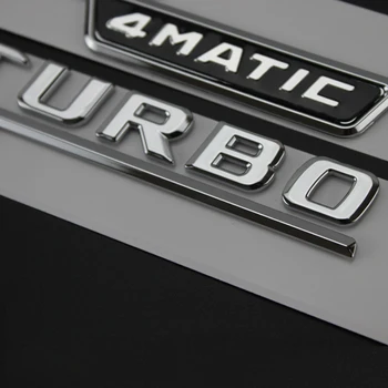 2017 Емблема с плоска буква за Mercedes Benz AMG V12 V8 BITURBO 4MATIC+ TURBO_4MATIC Стикер за лого на Fender за стайлинг на автомобили отляво надясно