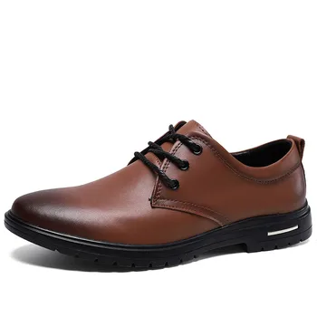 2019 Мъжки кожени бизнес обувки дизайн мода дантела нагоре мъжки ежедневни обувки мокасини мъжки шофиране кола обувки за мъж