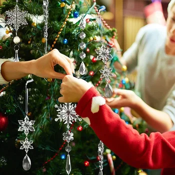 2023 Коледна снежинка висулка коледно дърво декорации Коледа светлина ловец Начало висящи капка украшение Нова година Коледа подаръци