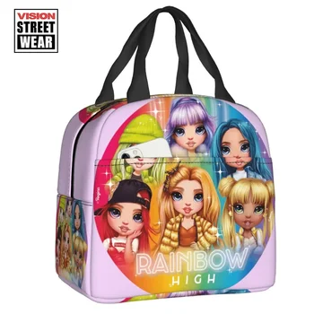2023 Нова Rainbow високо изолирана чанта за обяд за жени водоустойчива карикатура аниме телевизия охладител Thermal Bento Box Office Пикник Пътуване